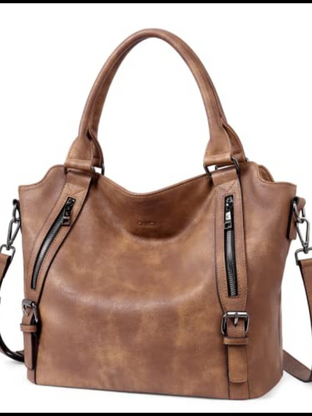 CLUCI Vegan Leather Hobo Bag Large Multi-Pocket Handbag Crossbody Purse